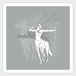 Zodiac sign Sagittarius - Black and white lineart Sticker